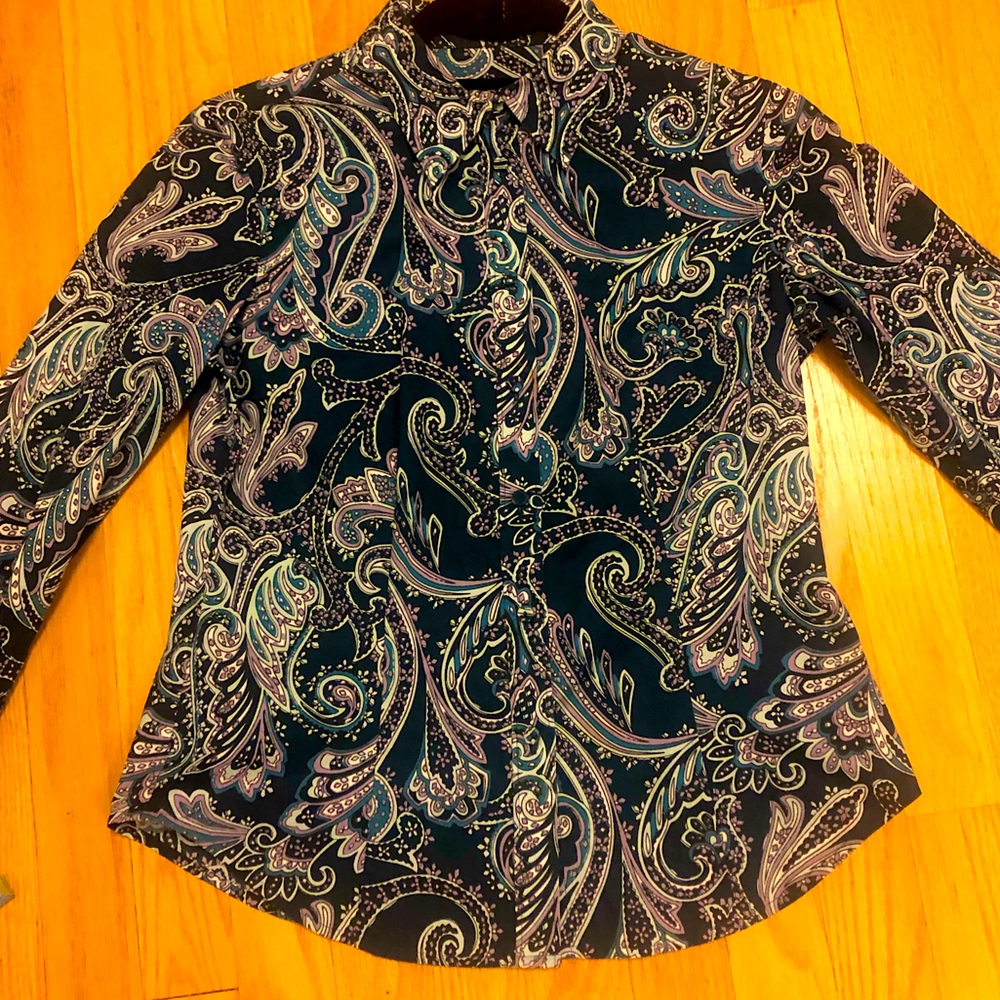 Talbots Petite Fitted Paisley Shirt